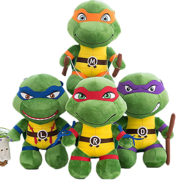 25 cm Teenage Mutant Ninja Turtles Tmnt Leo Raph mjuk plyschdocka leksak A SET