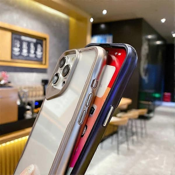 Kompatibel med iPhone 15 Pro-deksel PC+TPU Klart bakdeksel Støtsikker beskyttelse Telefondeksel Silver