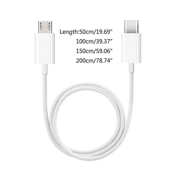 USB C Type C Han til Micro USB Han Kabel Synkronisering OTG Opladning Datakabel til Huawei Telefoner Tablet PC Holdbar 50cm