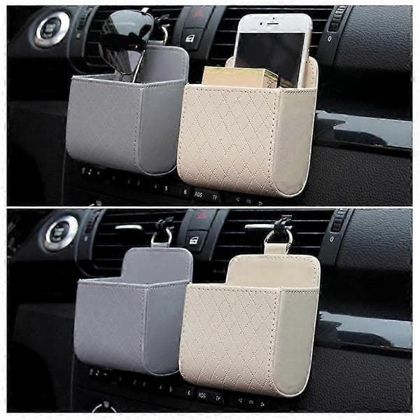 Universal læder luftventil organizer til bil, lastbil, SUV Beige