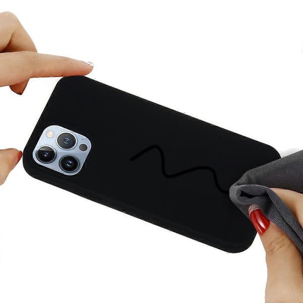 Ensfarvet silikone telefoncover til iPhone 15 Black For iPhone 15 Pro Max
