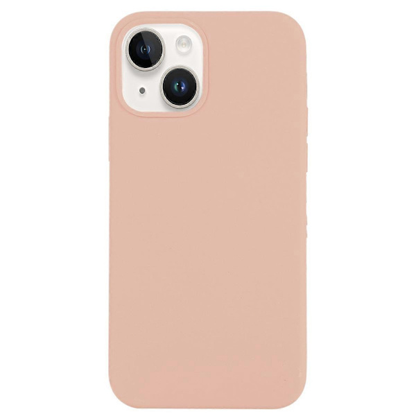 Solid silikone telefoncover til iPhone 14 Plus Sand Pink