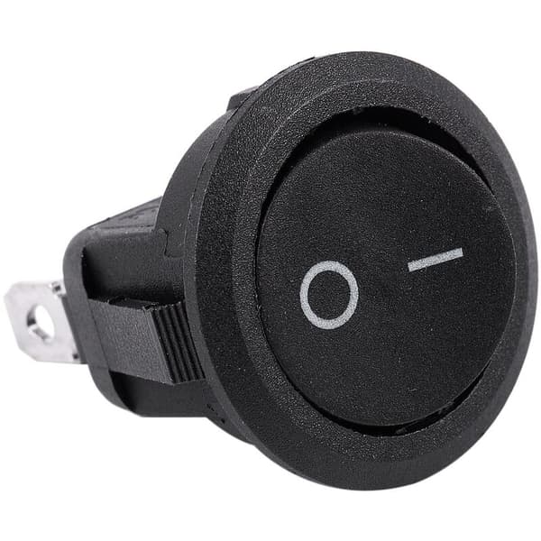 5 stk SPST Sort Tænd/Sluk Knap Rund Vippekontakt 6A/250V AC 10A/125V