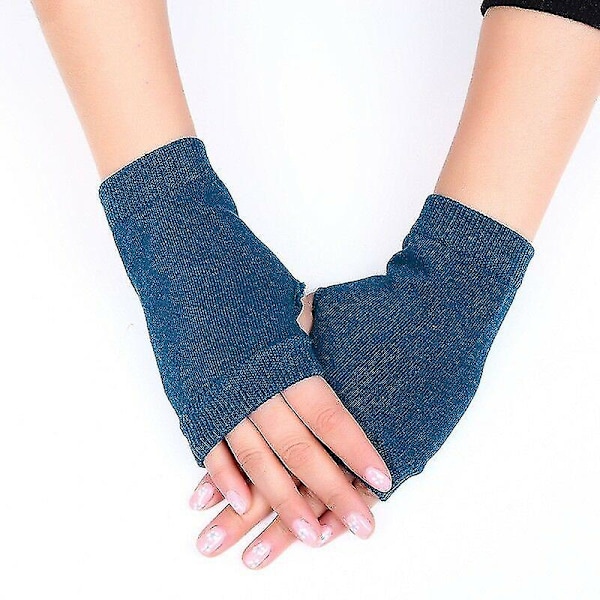 Par Vinterhandskar Dam Fingervantar Utan Fingrar Dam Cashmere Varma Vinterhandskar Handledsvärmare Vantar Grey free size