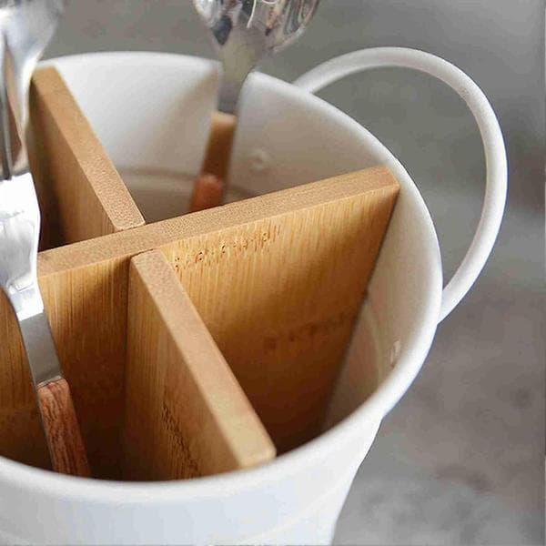 Spisepindeholder Multifunktionel Ruminddelt Spisepindeopbevaringsstativ Spisepindeholder med Ruminddelt Organizer
