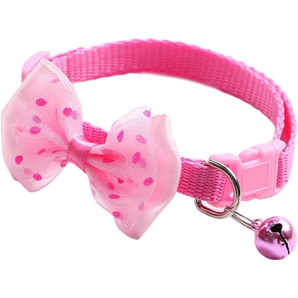 Charm kaulakoru Tukeva kaunis print Bowknot Bell Pet Neck Strap vaaleanpunainen