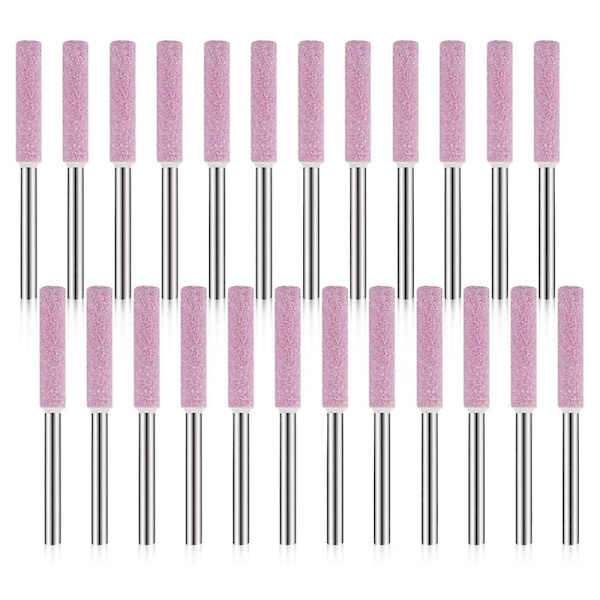 24-pakkainen moottorisahanteroitin hiomakivien kiillotushiomatyökalu moottorisahanteroittimelle 3x4,8 mm pink