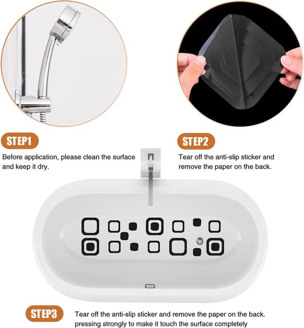 (Black) 72 Pcs Non-Slip Bathtub and Shower Stickers with Scraper