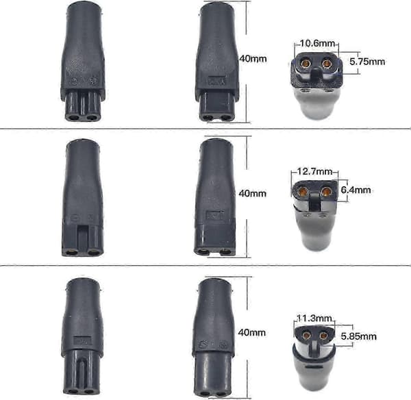 7 stk. strømkabel 5V erstatningsoplader USB-adapter egnet til elektriske hårklippere, skægtrimmer