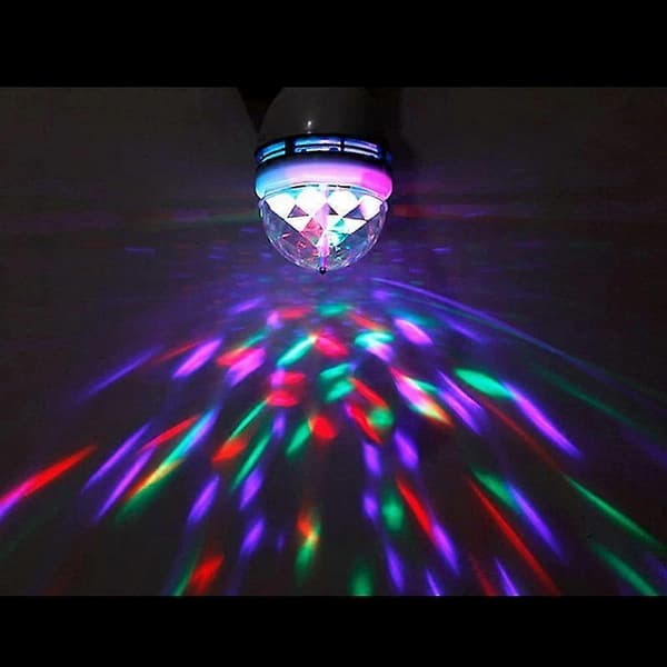 Diskolyspære E27 Roterende Festlampe RGB Lys LED Strobelyspære Diskolyspære for Disco, Bursdag