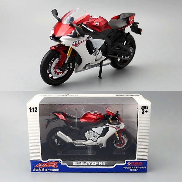 Die-Cast Metall Leksaksmotorcykelmodell 1:12 Skala Yamaha YZF-R1 Super Racing Utbildningskollektion Present För Barn Utsökt Gåva Black