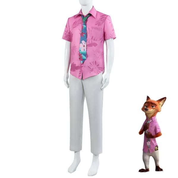 Zootopia 2 Nick Wilde Cosplay -asu Juhla-asu Paita Solmio Housut Setti M