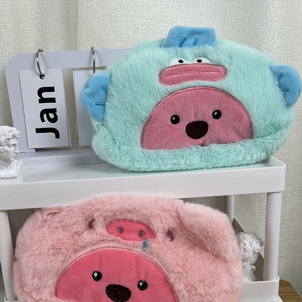 Söt Kawaii plysch blixtlås pennfodral, används för kontor