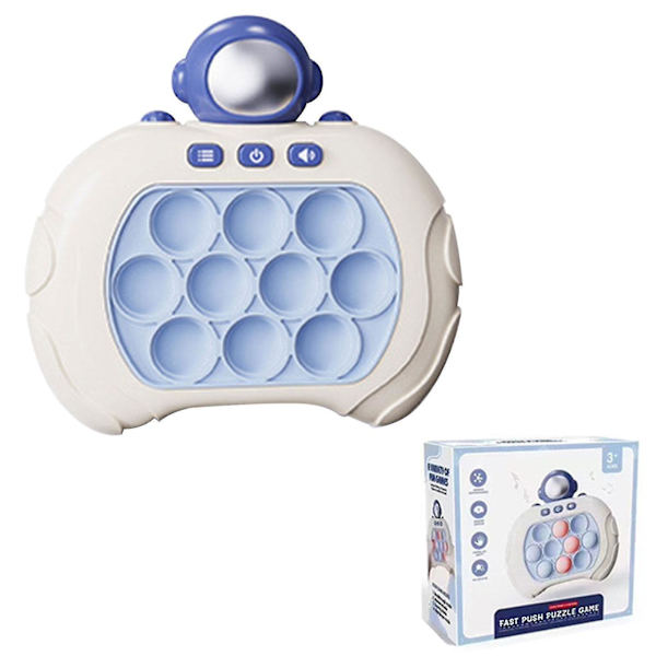 Pop Push It-spelkontroll Bubble Sensory Fidget Toy Electronic Whack Console Light Blue  White
