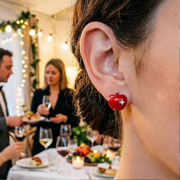 1 par øredobber Frukt Asymmetrisk Design Ørepynt Red