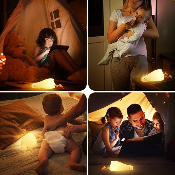 Nattlampa för barn, Nattlampa för baby i sovrummet, Nattlampa som ändrar färg, Bärbar nattlampa i silikon för barn