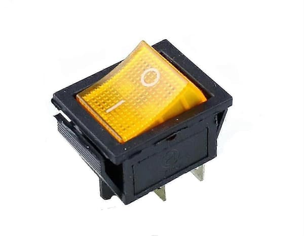 Vippebryter KCD4 PÅ-Av 16A 250VAC/20A 125VAC med rødt knappelys