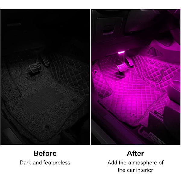 4 kpl Auton LED-valot Sisätiloihin Langattomat, 7 Väriä Auton Sisävalot, Kannettava USB-Latautuva Auton Sisätila LED-Yövalo