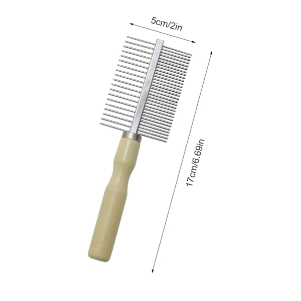 Trekammet pleiekam i tre for hunder og katter Double-Sided Teech Comb