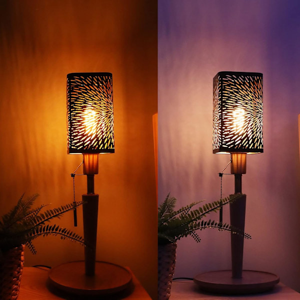 Lampshade, Metal Etched Perforated Removable Square Round Pattern E27 E26 Decorative Bedside Lamp Dish Lamp Floor Lamp