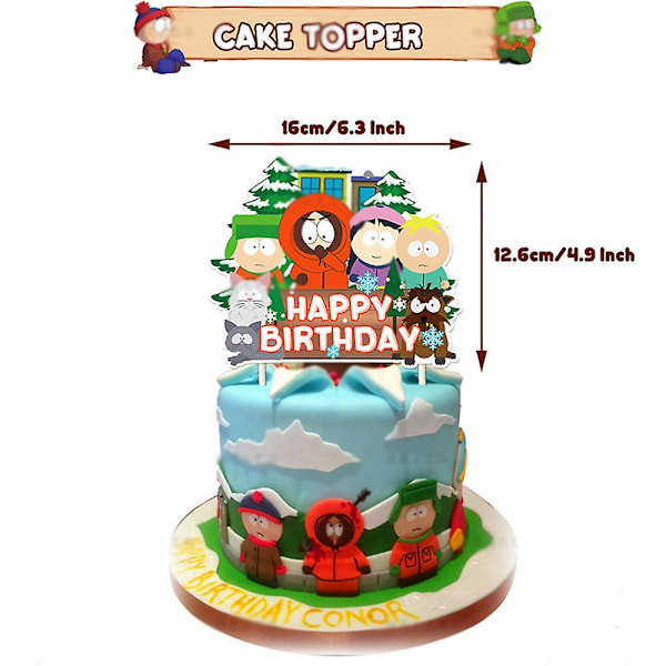 South Park temafest dekoration forsyninger cupcake toppers kit ballon banner favoriser