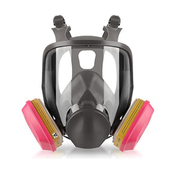 Full Face Gas Mask - 6800 gjenbrukbar respiratormaske med 60926 luftfilter for organisk damp, støv, P As Shown