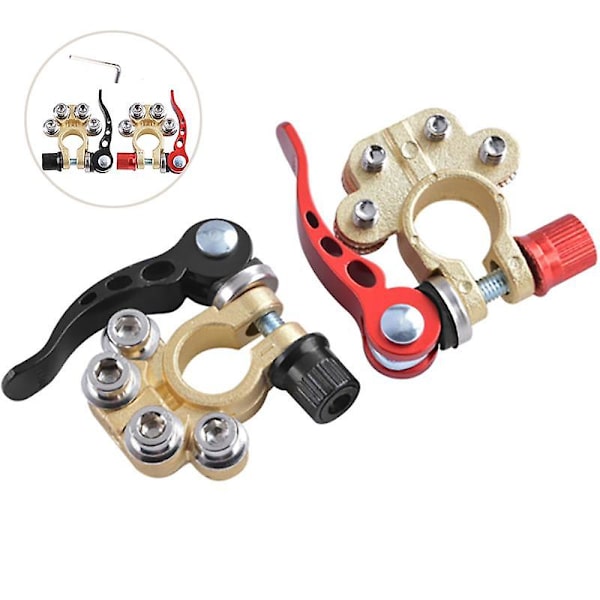 2 stk Bilbatteriterminalstik Clips Kabelstolpe Quick Release Clamp Auto Battery Disconnect Connector Fjernelse Clip Tool