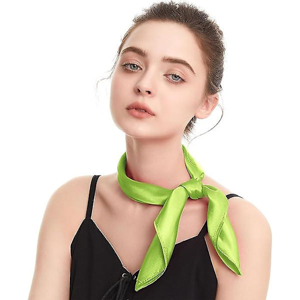 Sidenkänsla Halsduk Kvadratisk Chiffon Halsduk Enfärgad Bandanas Retro Halsdukar För Kvinnor Halsduk Handväska Halsduk