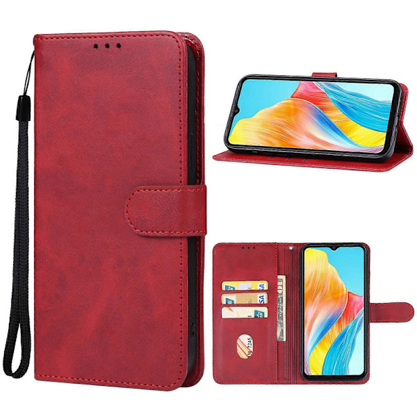 Läderfodral för OPPO A38 Red