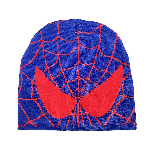 Men Women Spider Man Varm Strikket Lue Hette Vinter Skullies Cap Cosplay Kostymer Blue