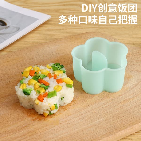 8 stk. Maker Form Press (Non Stick) Onigiri Sushi Maker Form Kit Risbold Form Shake Sushi Makers Form med Lille Ris Padle, Pensel