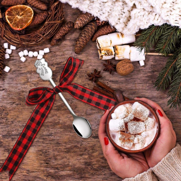 12 kpl joulukahvilusikka ruostumattomasta teräksestä valmistettu minilusikka kahvi-teekeittoon sokerijälkiruoka Seaso