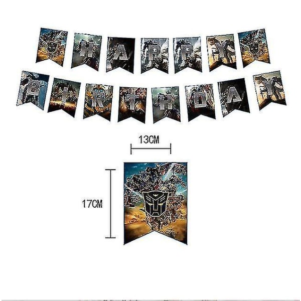 Transformers Børn Festartikler Optimus Prime Bumblebee Robot Fødselsdagsdekoration Nummer Ballon Banner Engangstallerkener Kopper 10pcs plates 7inch