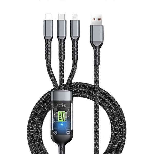 Multi USB-kabel - 100W snabbladdning nylon för alla telefoner