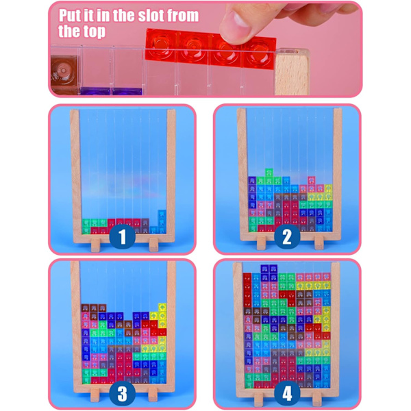 Montessori-leksaker för barn 3 4 5 6 år, transparent hjärngåta pussel leksak intelligens färgglada block, geometrisk pedagogiskt spel present till barn Transparent puzzles