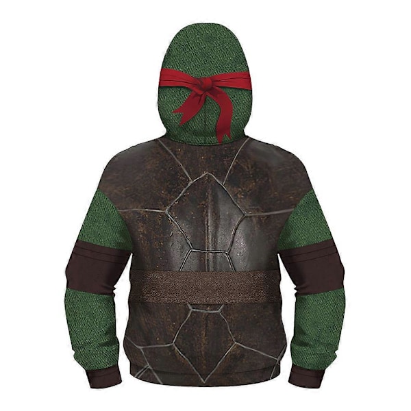 Barn Pojkar Teenage Mutant Ninja Turtles Cosplay Kostym 3D Jacka Rock Full Zip Hoodie Sweatshirt Huvtröja Ytterkläder 8-11 Years