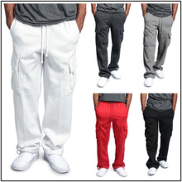 Nya Lediga Rak Overaller med Flera Fickor för Män Light Gray XL