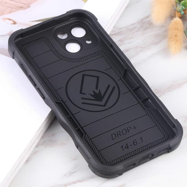 For iPhone 14 Plus Sklisikkert Støtsikkert Armor Telefondeksel Black