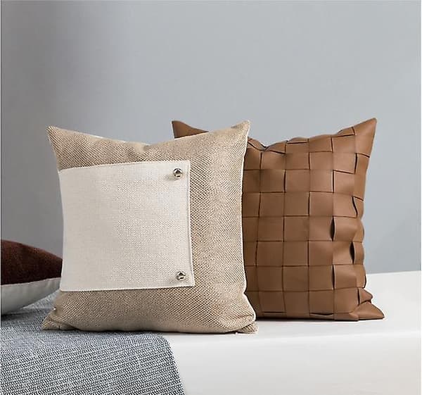 Flet læderpude læderpude model stue sofa (stil 3)