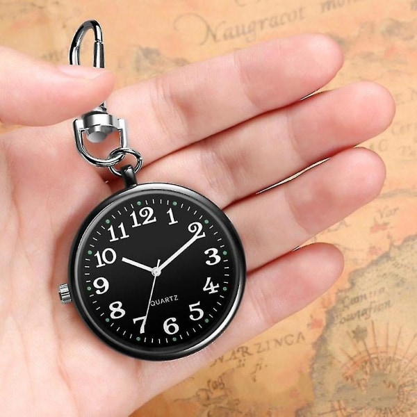 Muoti unisex pyöreä kellotaulu kvartsianaloginen sairaanhoitaja lääketieteellisen avaimenperän watch