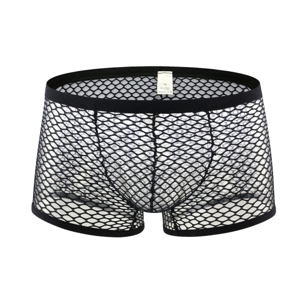 Sexet stort hul gennemsigtige boksere til mænd Undertøj Lavtaljet stræknet mesh åndbar solide trusser Shorts Boxer Hombre mænd Green M