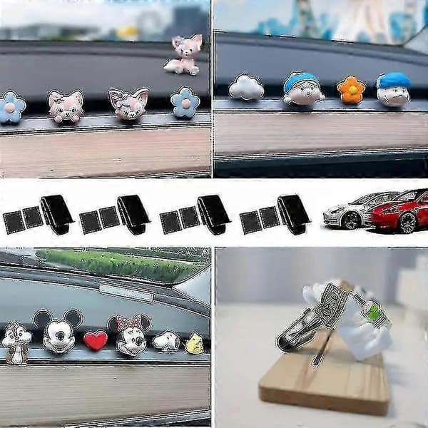 4 pakker luftfriskeradapter for Tesla Model 3 / Y 2017-2023 luftventilklips friskerholder med avstandsstykker i midten