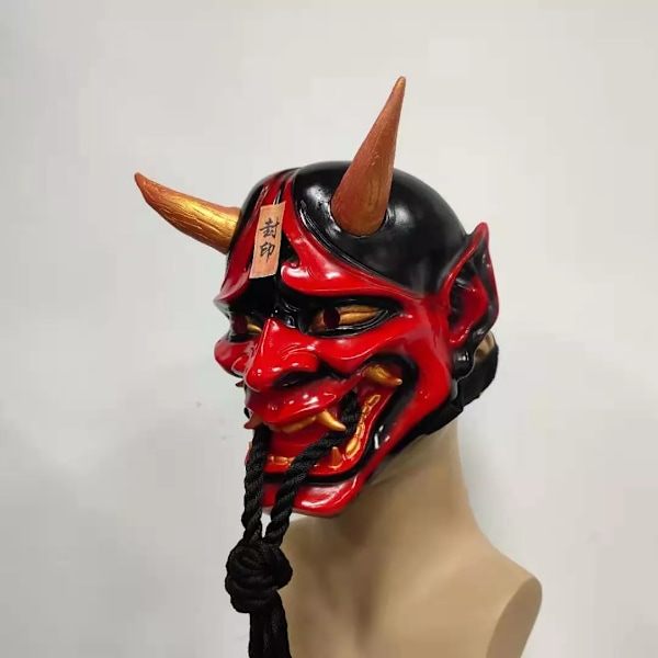 Oni Demon Oni Samurai Spøgelsesmaske Samurai Spøgelse Negro