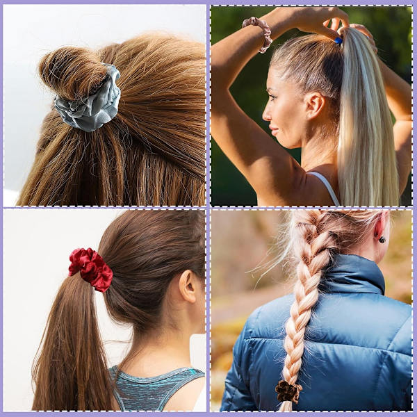 20-pack elastiska hårband - Silkescrunchies - Hårband - Elastiska rep