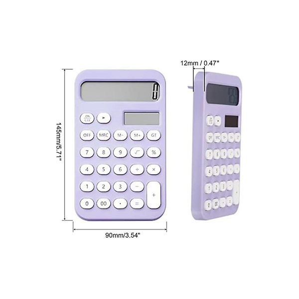 2 stk. Skrivebordsregnemaskin Grunnleggende Regnemaskin 12-sifret Lommeregnere Skrivebord med LCD-skjerm for Kontor og Skole Rosa