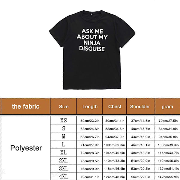 2024 Nytt Herre Ask Me About My Ninja Disguise Flip T-skjorte Morsom Kostyme Grafisk Humor A+ Black 3XL