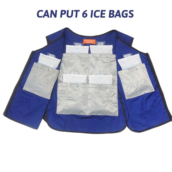 Sommer kølevest Ice Pack Vest Vandtæt kølejakke til udendørs vandreture Free size