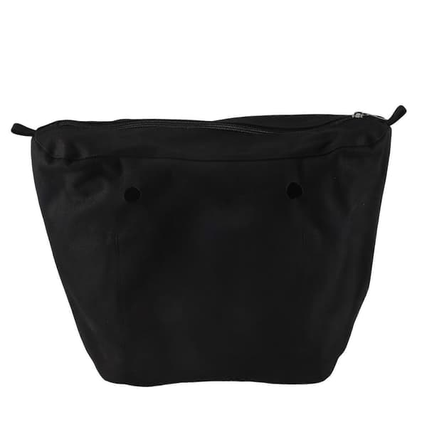 Vanntett solid lerretinnsats innerfôr innsats glidelåslomme for Obag O Bag Håndveske Svart Black 39*12*31Cm
