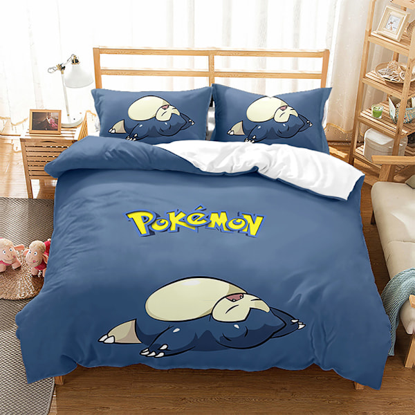 3D digitaltryckt täcke örngott sängkläder tecknad Pikachu tredelat set hemtextil fyrdelat set 16 135*200