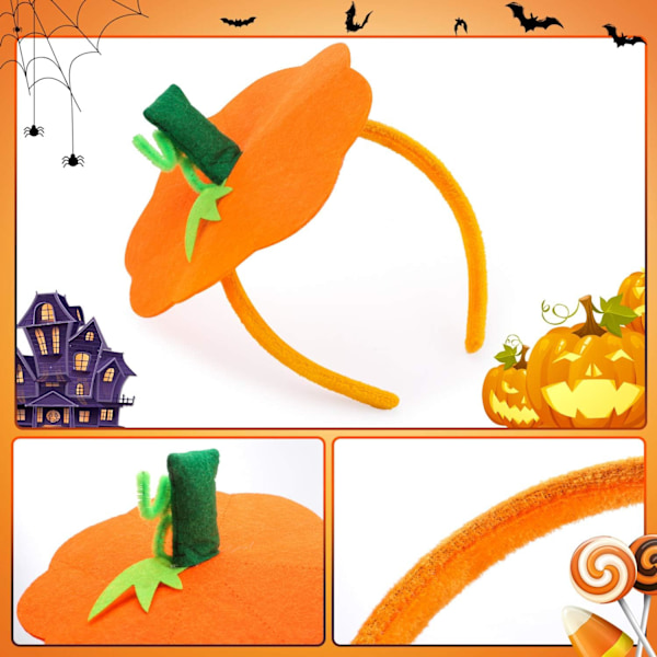 Halloween Gresskar Hodebånd Halloween Kostyme Gresskar Hodeplagg Pumpkin Orange